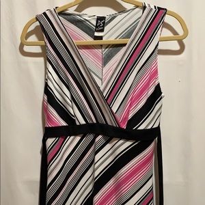 PS PER SEPTION STRIPE DRESS PINK/BLACK SZ L